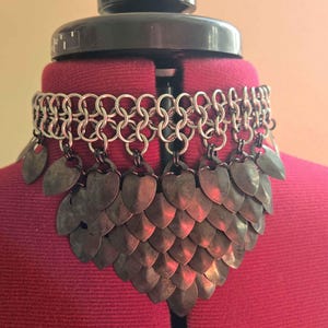 Fantasy-Inspired Scale Mail Choker Necklace