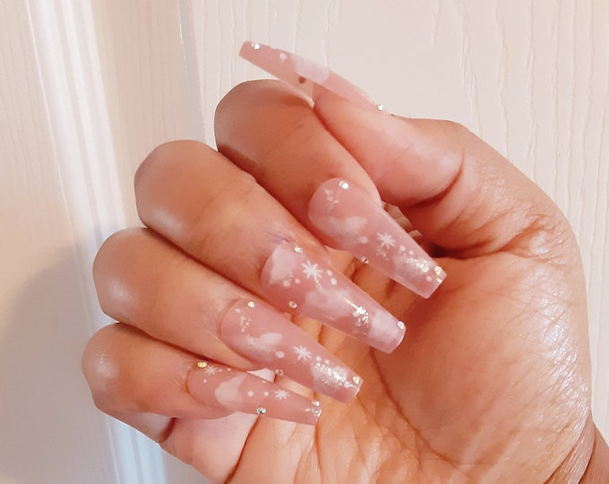 Ready to ship ****Pink cloud nails
