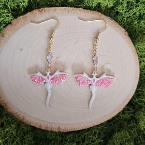 Pink Dragon Clay Earrings: Handmade Fantasy Jewelry
