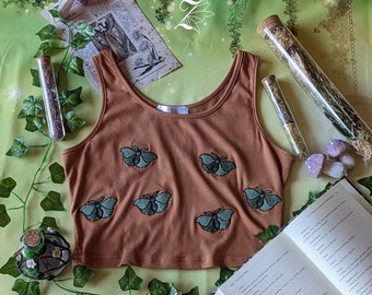 Moth Cropped Tank Top - Sustainable Clothing - Limited Quantity