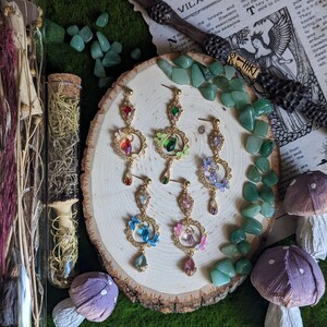 Fairytale Earrings, Fairycore Jewelry, Butterflies, crystal, princesscore, cottagecore, aesthetic dangle earrings