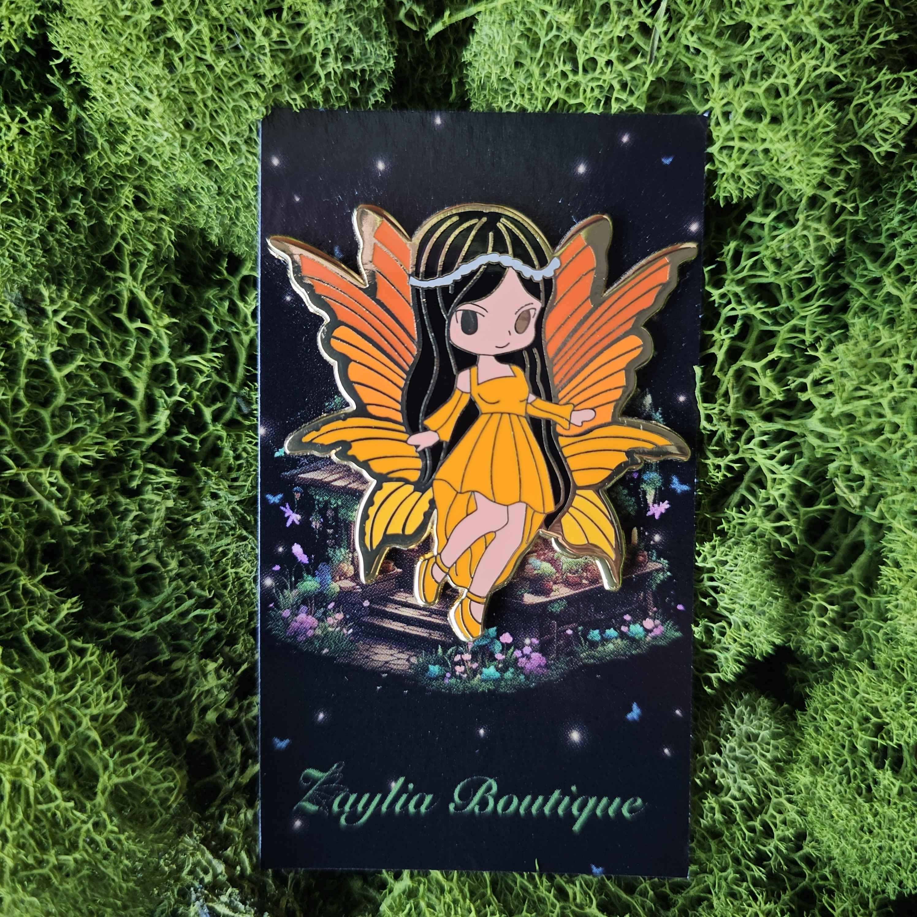 Monarch Butterfly Enamel Pin - Fairy Enamel Pin - Charity Pin