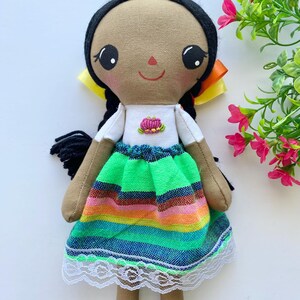 Maria rag doll, Mexican doll, rag doll, art doll, handmade doll, girls gift doll, fabric doll, girls  toy, girls room decor, Mexican toy