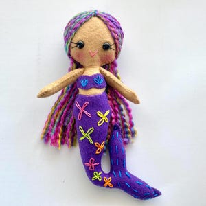 Mermaid doll, felt mermaid doll, handmade mermaid doll, mermaid gift, mermaid for girls, little mermaid