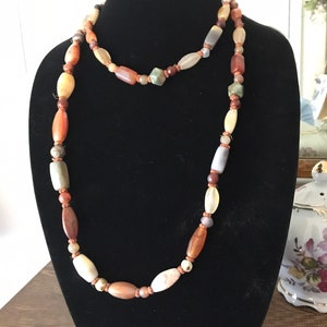Agate necklace, Multi colors and shapes of agates