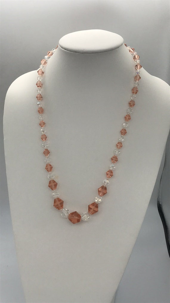 Pretty Peachy Pink vintage necklace