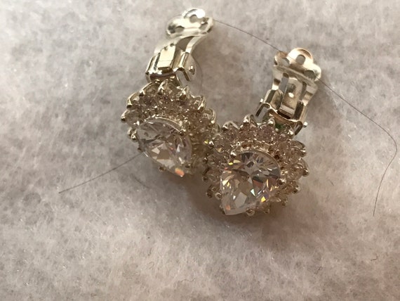 SPARKLING CLIP ON earrings, rhinestones