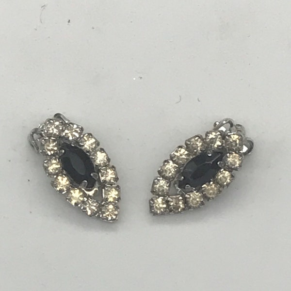 Clip on Rhinestone earrings, Vintage