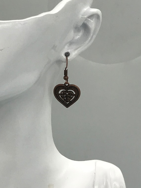 ANTIQUE COPPER dangle earrings - image 1