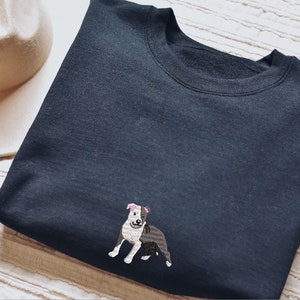 Cute Staffy Embroidered Adult Sweatshirt Jumper - More Colours - Staffordshire Bull Terrier - Dog Breed Sweatshirts