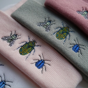 Spaß gestickte Minibeast Bug Mütze - Insekten - Bug Liebhaber Geschenk - mehrere Farben - kostenlose Lieferung