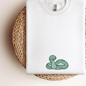 Cute Sleeping Snake Embroidered Jumper - More Colours - Cartoon Animal Sweater - Funny Animal - Free Delivery - More Colours