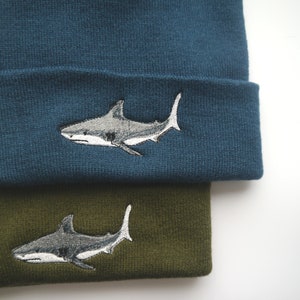 Lovely Great White Shark Embroidered Beanie