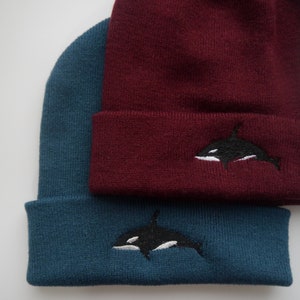 Lovely Orca Killer Whale Embroidered Beanie - More Colours - Free Delivery