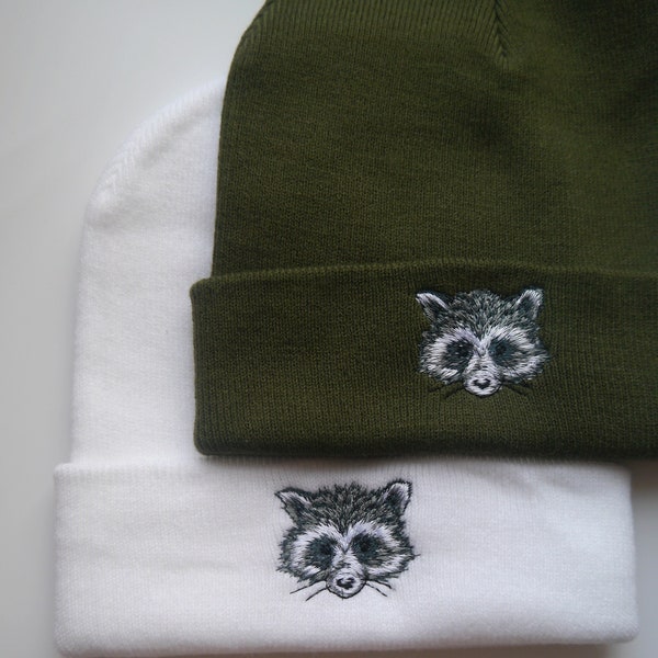 Joli bonnet brodé raton laveur - Plus de couleurs - Livraison gratuite - Trash Panda