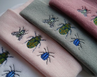 Fun Embroidered Minibeast Bug Beanie - Insects - Bug Lover Gift - More Colours - Free Delivery