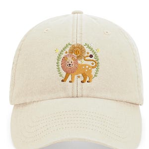 Uroczy znak zodiaku Lew haftowana czapka w stylu vintage 100% szczotkowanej bawełny - Więcej kolorów - Darmowa dostawa Czapka na lato - Znak zodiaku Astrologia