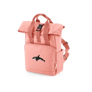 Magnifique sac à dos orque brodé orque - Plus de couleurs - Livraison gratuite - Recyclé - Sac à dos à double poignée