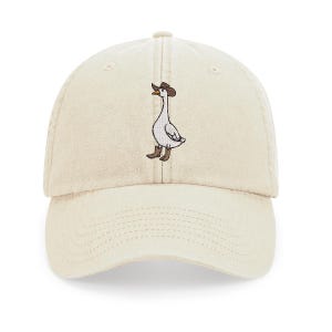 Fun Goose in Cowboy Boots Embroidered Vintage Style Cap 100% Brushed Cotton - More Colours - Free Delivery Hat Summer Style Country Western