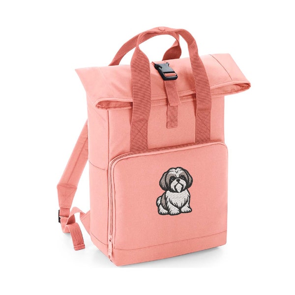 Joli sac à dos brodé Shih Tzu - Deux tailles - Plus de couleurs - Recyclé - Sac à dos à double poignée - Chiot de race