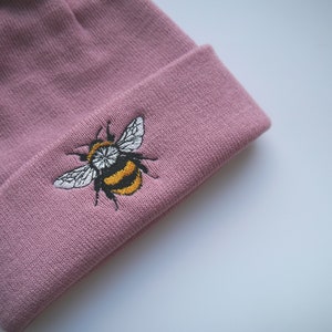 Lovely Bumble Bee Embroidered Beanie - More Colours - Free Delivery