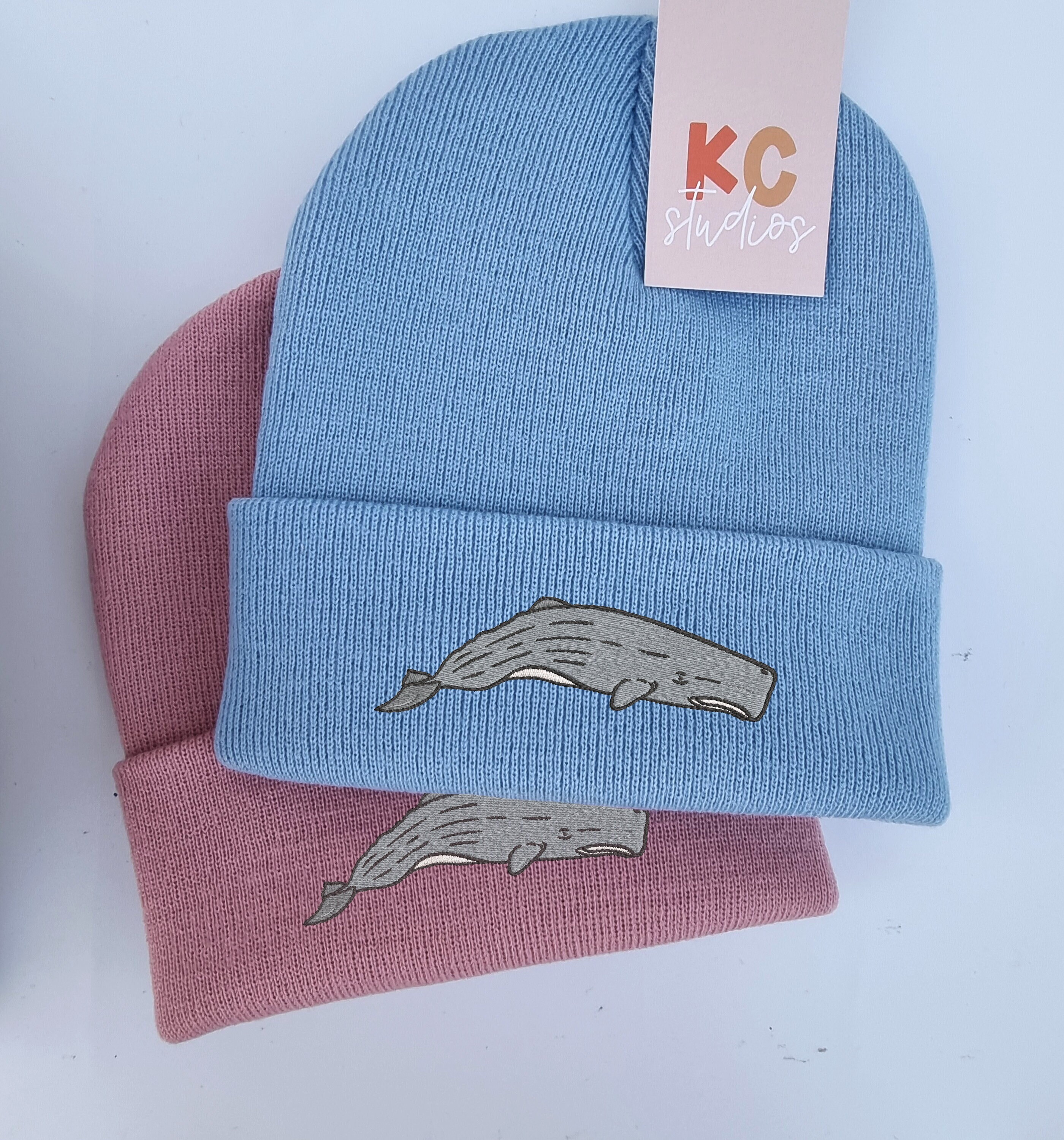 Lovely Sperm Whale Embroidered Beanie - Free Delivery - More Colours - Embroidery - Sea Animal Ocean - Hat