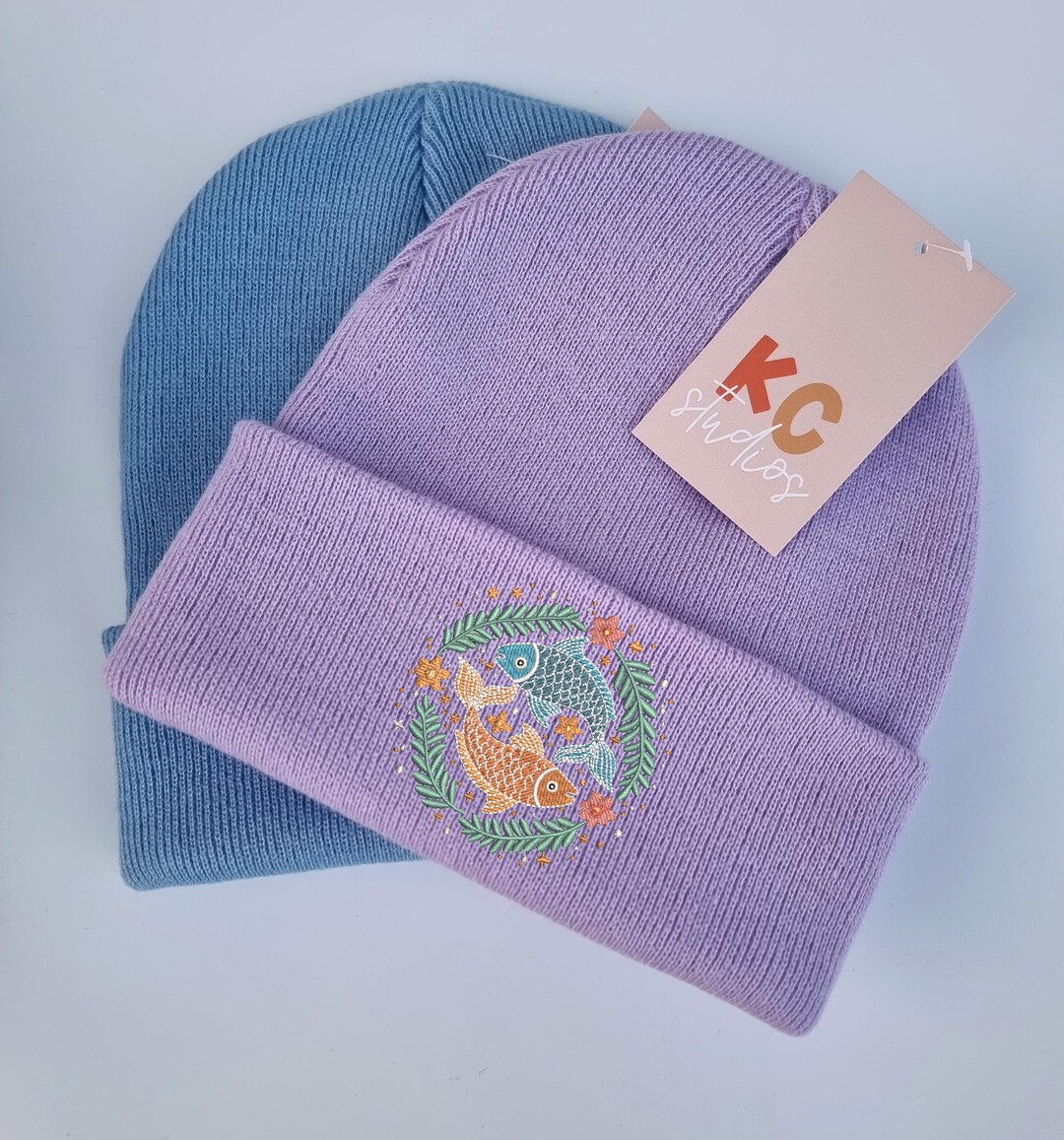 Super Cute Pisces Sign Embroidered Beanie - Free Delivery  display picture 2