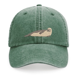 Cute Seal Embroidered Vintage Style Cap - 100% Brushed Cotton - More Colours - Free Delivery - Hat Summer Style - Ocean Sea Water