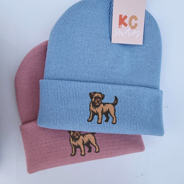 Lovely Border Terrier Embroidered Beanie - Free Delivery - More Colours - Embroidery - Dog Breeds