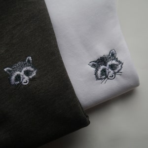 Cute Racoon Embroidered Adult Sweatshirt Jumper