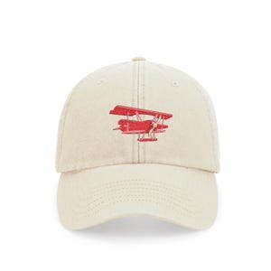 Fun Vintage Triplane Embroidered Vintage Style Cap - 100% Brushed Cotton - More Colours - Hat Summer - Aeroplane Aircraft Airplane