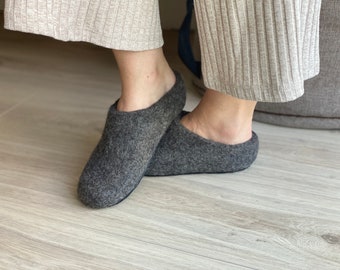 Handmade Felted Wool Slippers: Warm Eco Home Shoes