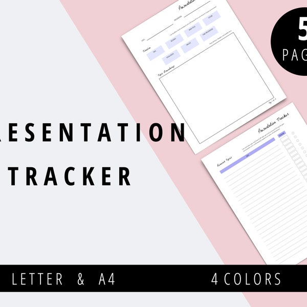 Presentation Tracker | Presentation Outline Printable, Public Speaking Outline, Speech Guide, Academic Planner Inserts Printable