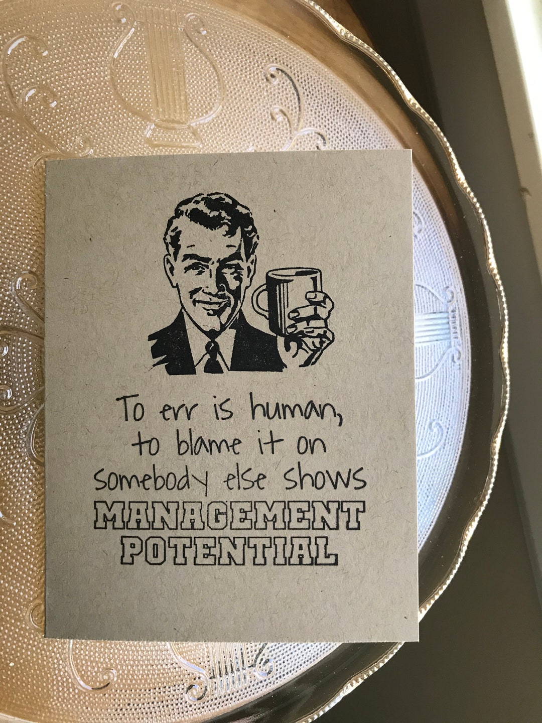 Funny Notecard Greeting Card Blank Inside Homemade Retro Card ...