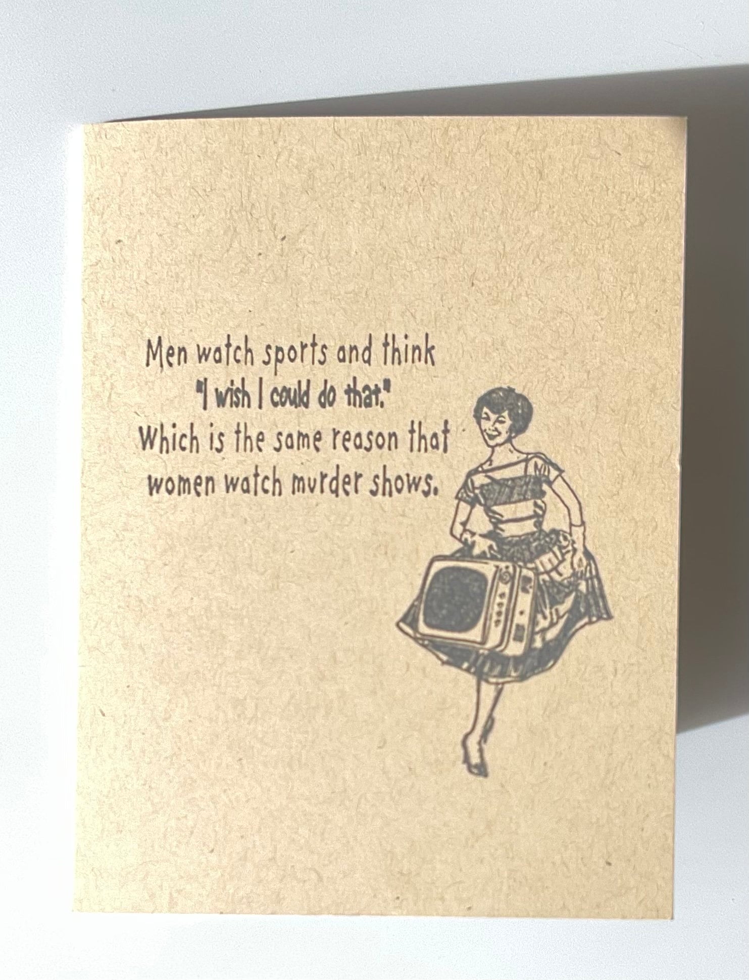 Humorous Funny Notecard Greeting Card Blank Inside Handmade Retro ...