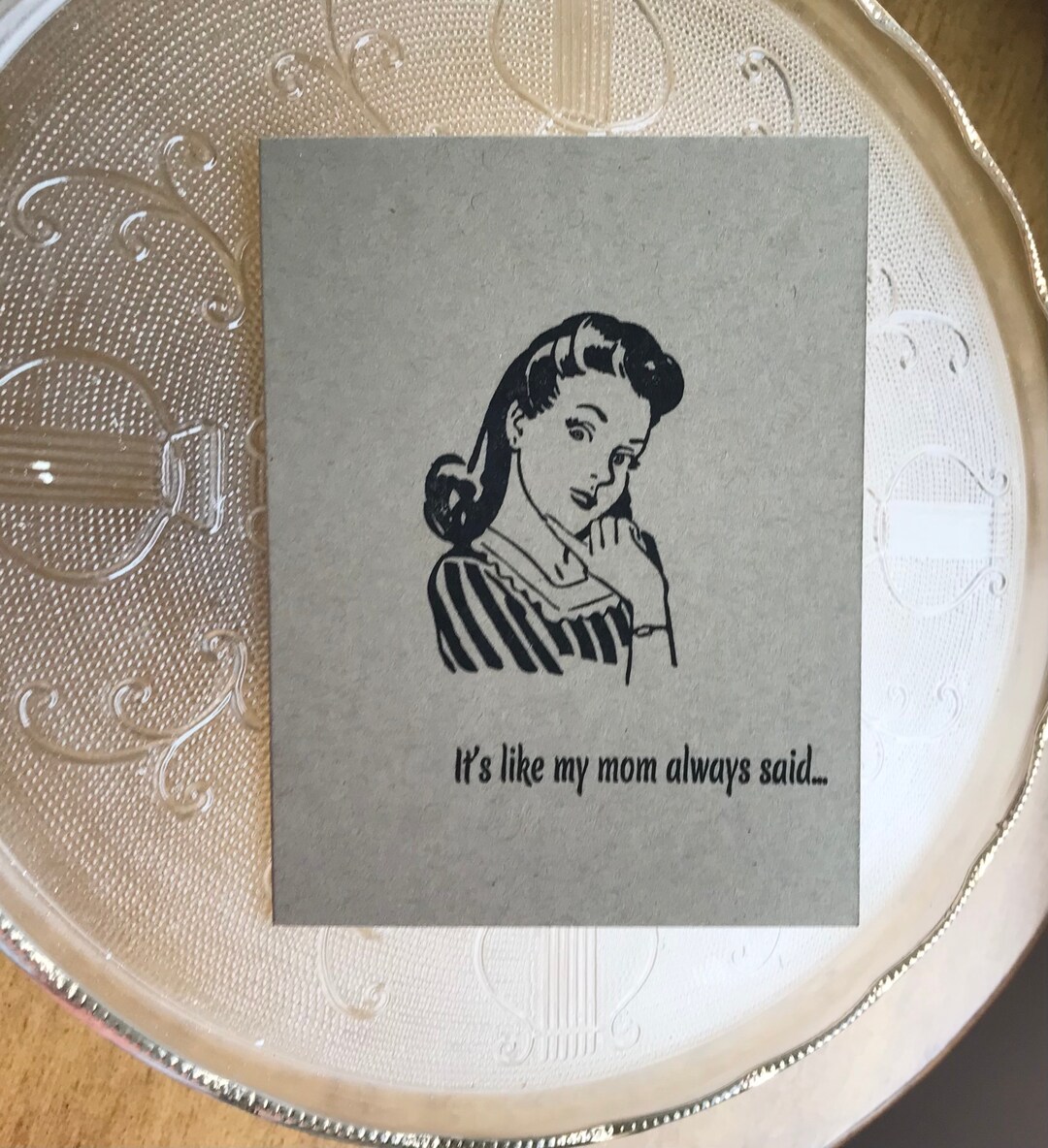 Humorous Funny Notecard Greeting Card Blank Inside Handmade Retro ...