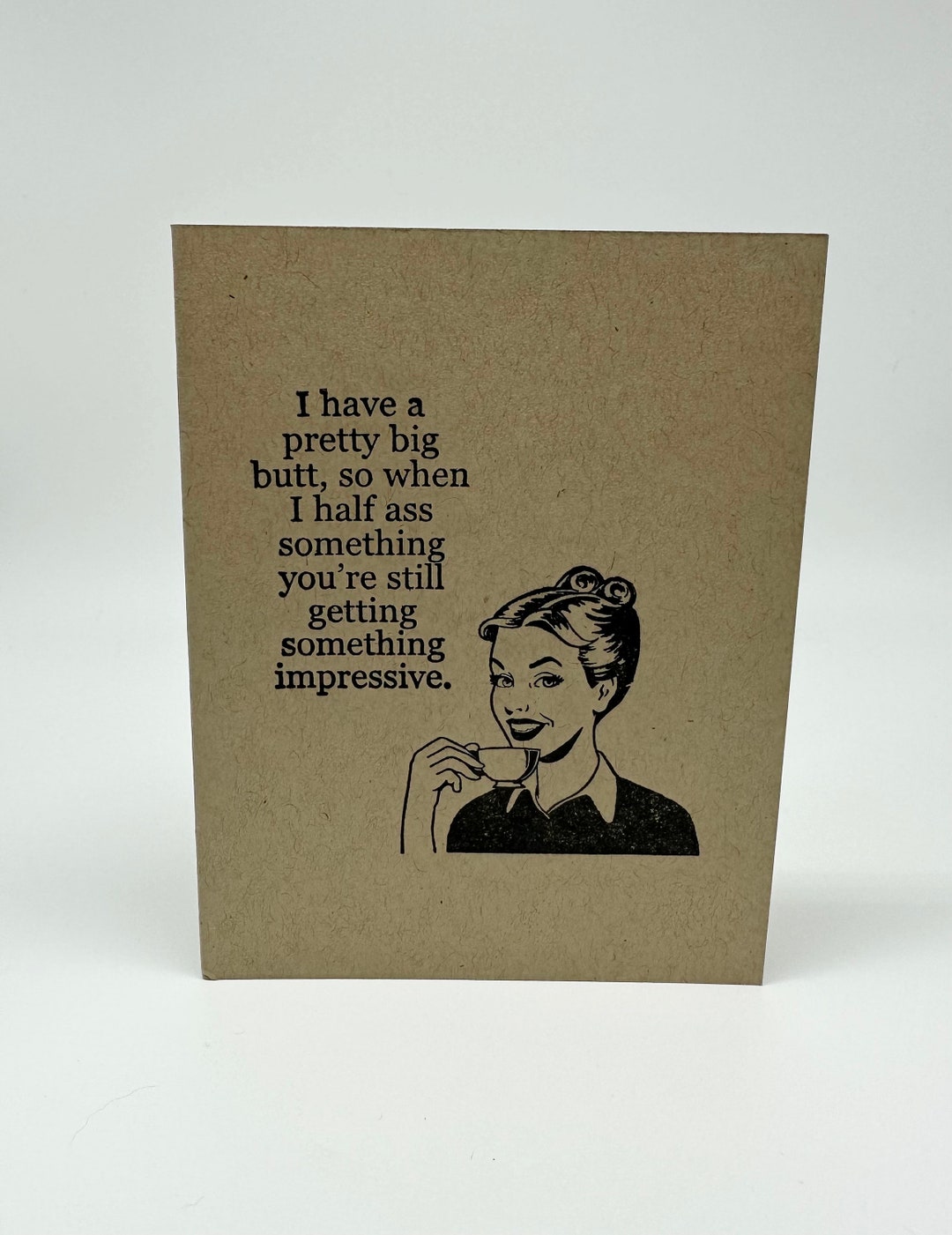Humorous Funny Notecard Greeting Card Blank Inside Handmade Retro ...