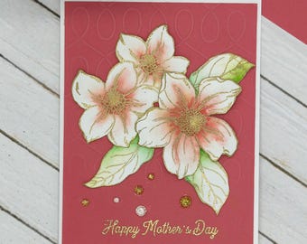 Mother’s Day card, hand crafted,  greeting card,  blank inside