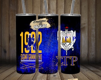 Sigma Gamma Rho 20oz Straight Skinny Tumbler Digital download template