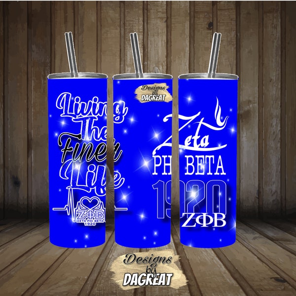 Zeta Phi Beta 20oz Straight Skinny Tumbler Digital download template