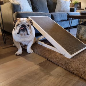 Adjustable Wooden Dog Ramp | Modern Pet Ramp for Couch or Bed | Non-Slip Dog and Cat Steps | Foldable Pet Stairs