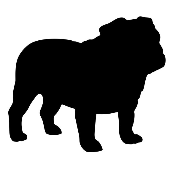 English Bulldog Silhouette clip-art, SVG, PDF, AI, Jpeg