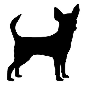 チワワのシルエット、アウトライン、クリップアート、SVG、PDF、AI、Jpeg
