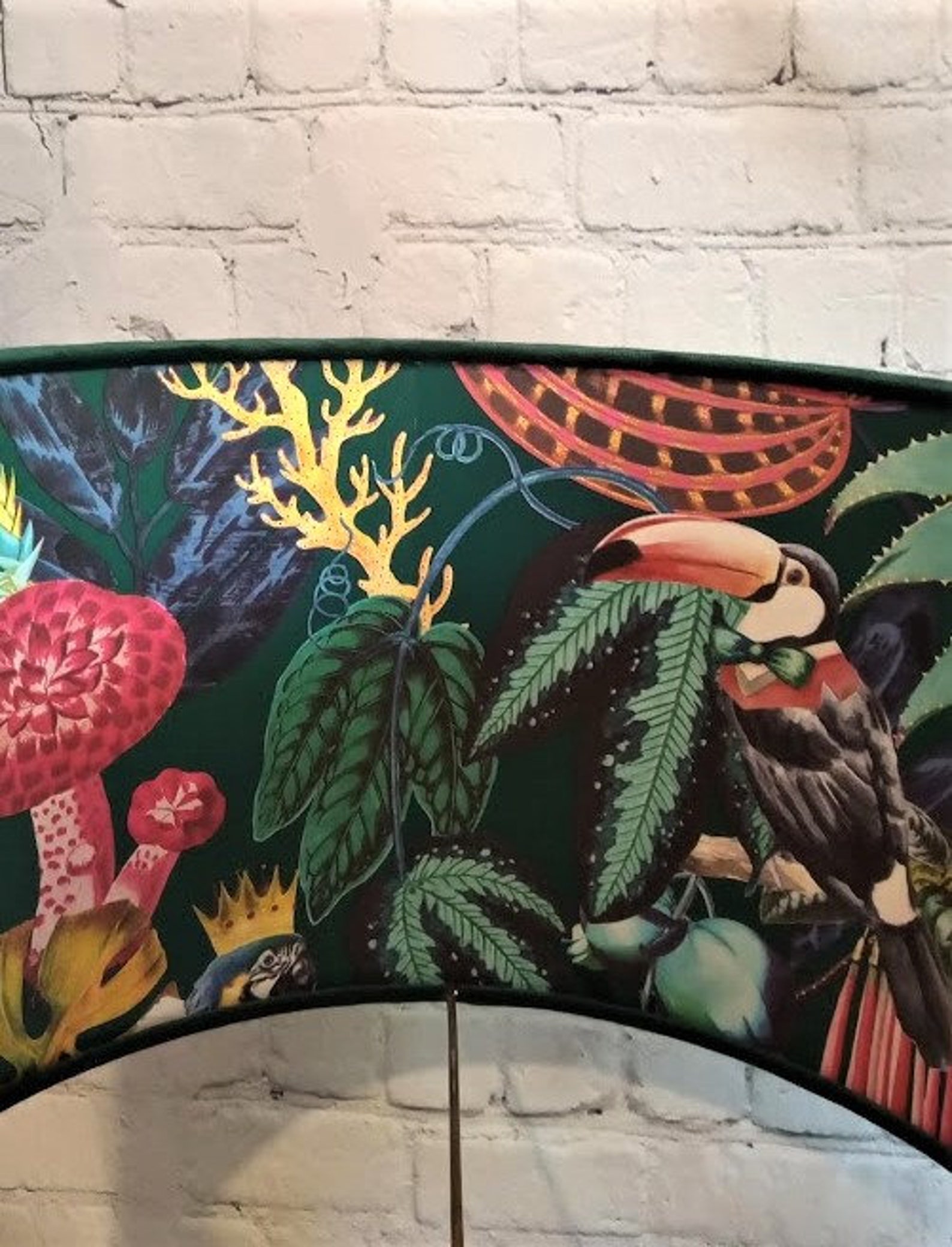 Emerald green pink or ochre velvet lampshade with Holden Decor Etsy