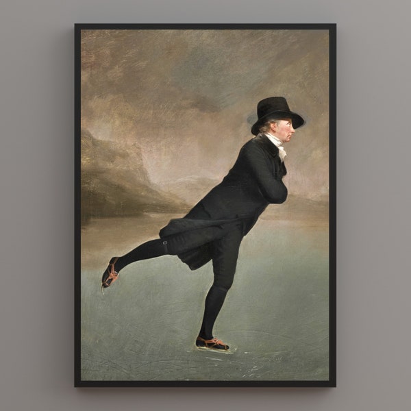 The Reverend Robert Walker Skating (The Skating Minister) by Henry Raeburn. Digitally remastered printable art. DIGITAL DOWNLOAD.