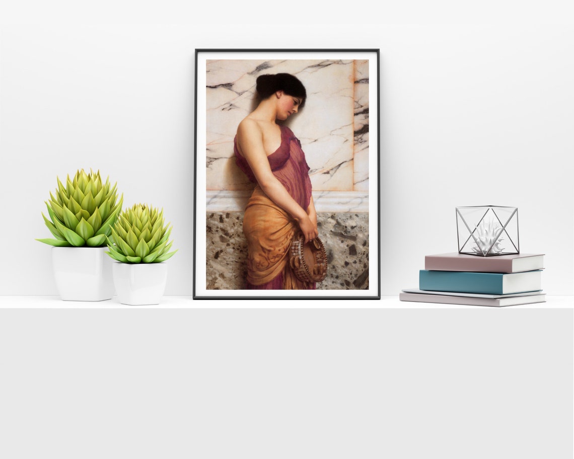 The Tambourine Girl by John William Godward English Painter Etsy