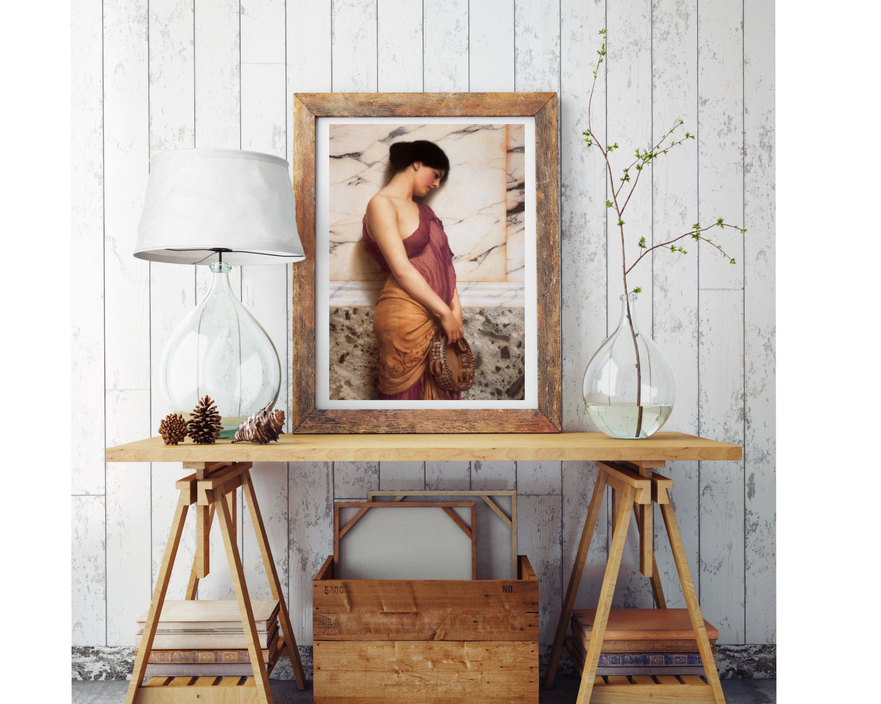 The Tambourine Girl by John William Godward English Painter Etsy