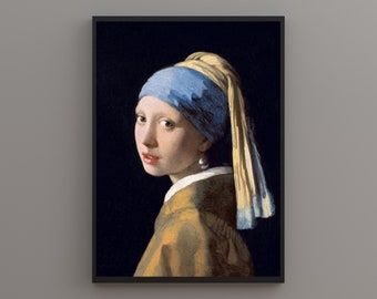 Girl With A Pearl Earring by Johannes Vermeer. Digitally remastered printable art. DIGITAL DOWNLOAD.