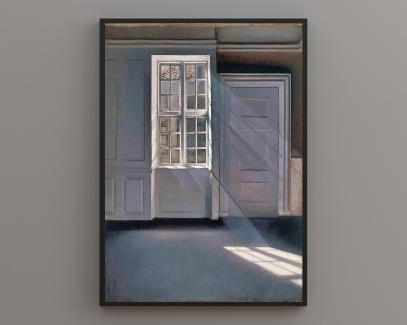 Dust Motes Dancing in Sunbeams By Vilhelm Hammershøi. Digitally remastered printable art. DIGITAL DOWNLOAD. image 1