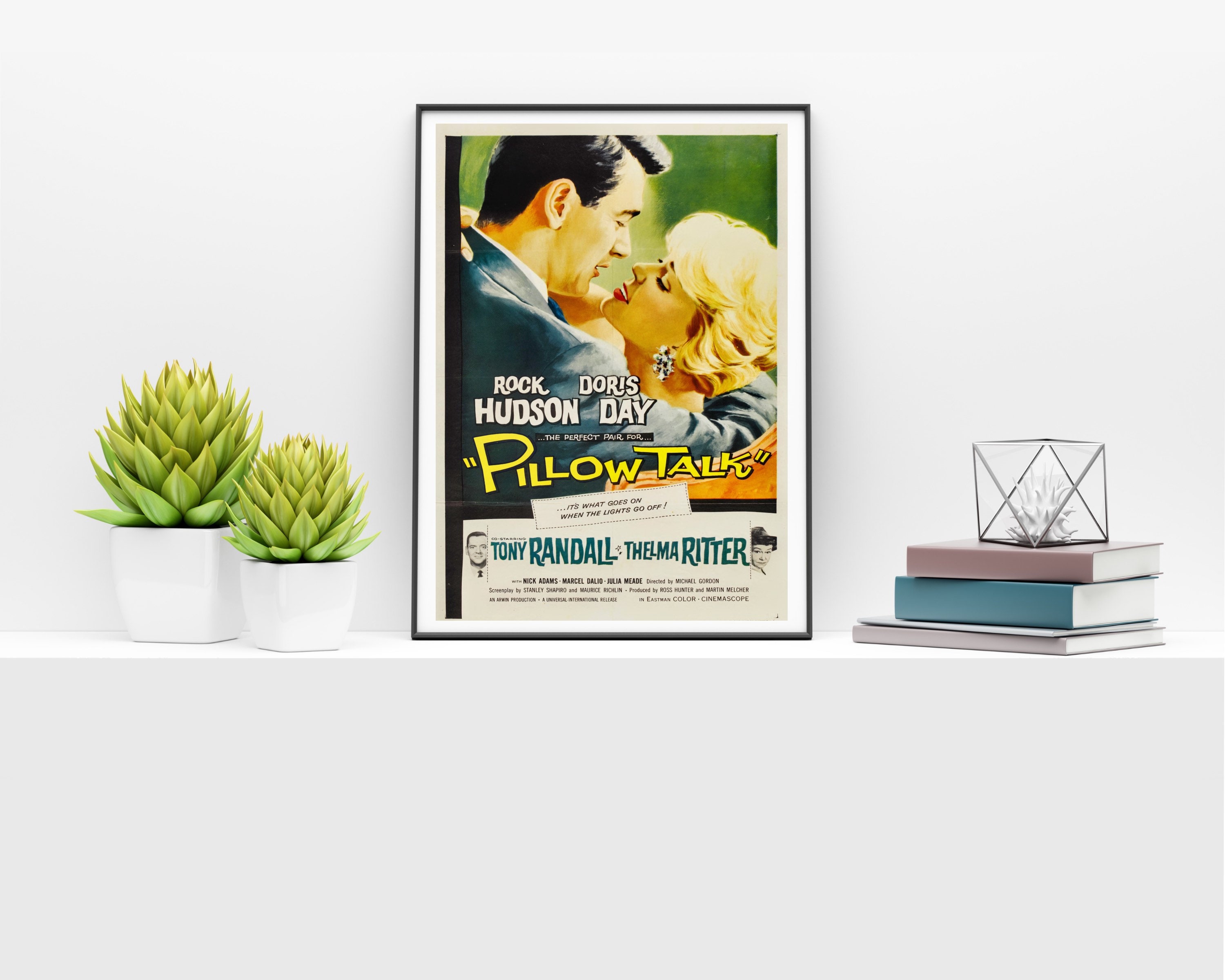 Theatrical release poster for the 1959 film Pillow Talk. Movie Etsy